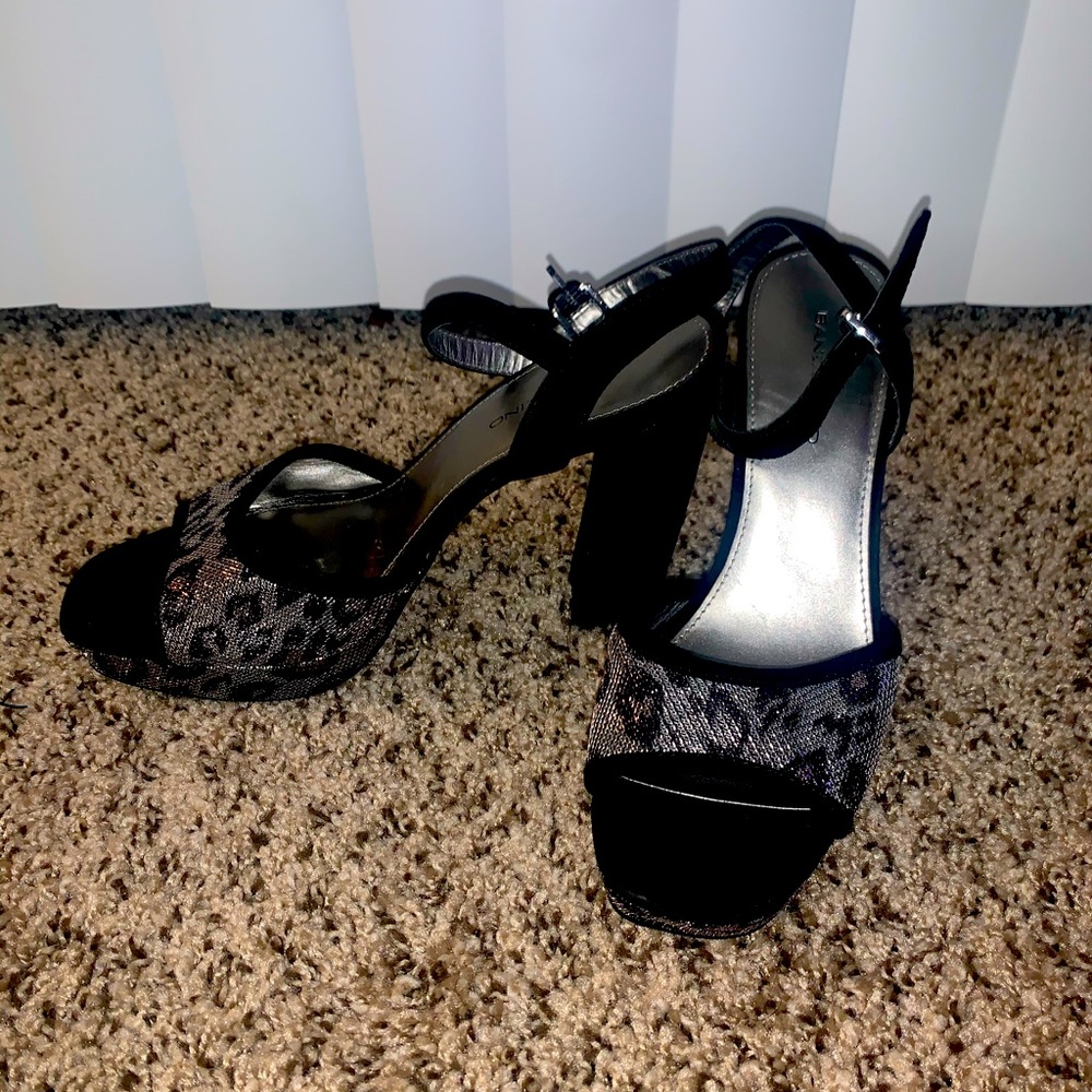 Silver and black Sandals (new)
